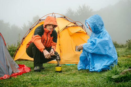 Camping, Zelt, Regen, Schlechtes Wetter, Kochen