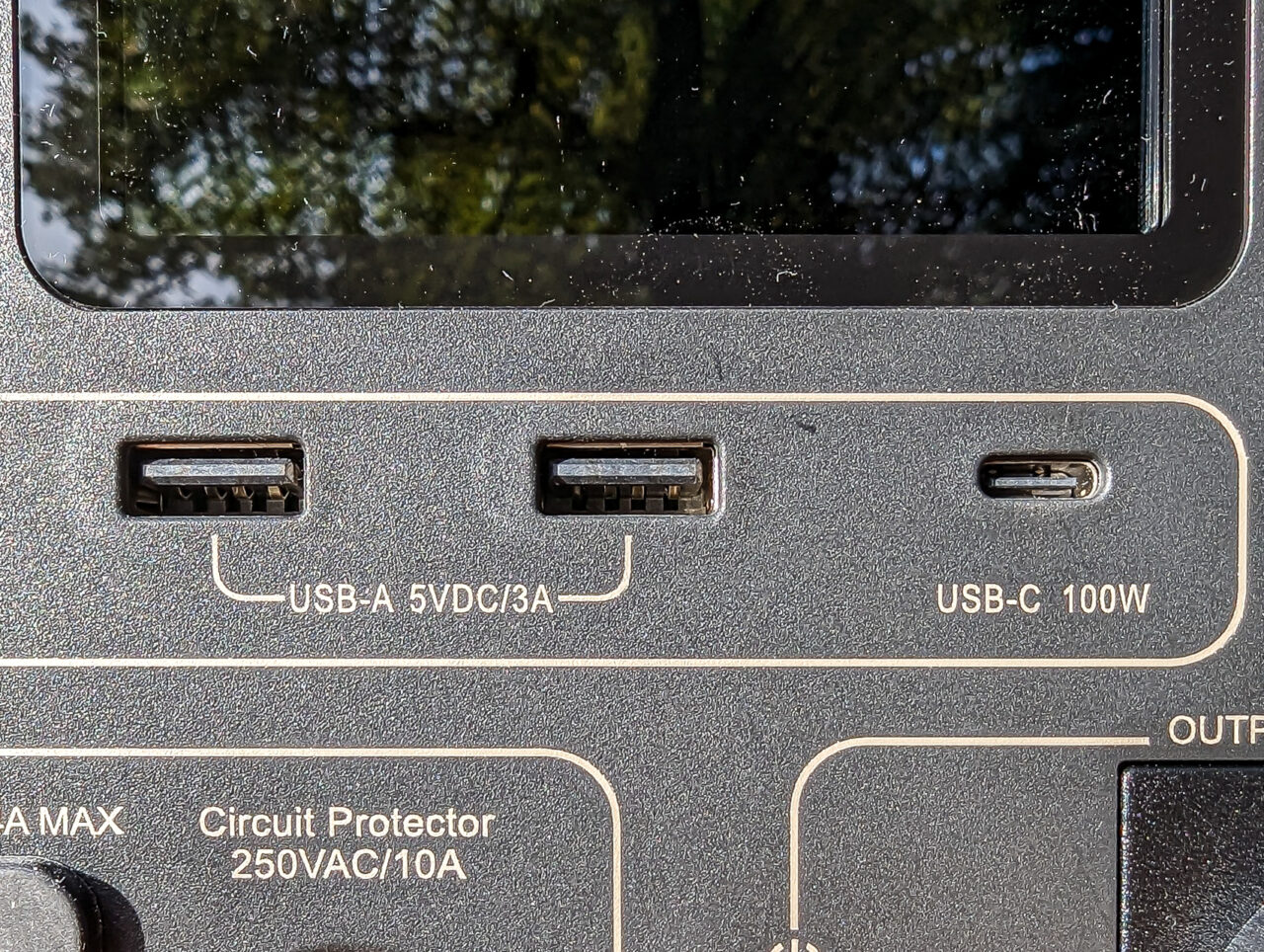 Bluetti EB3A - Anschlüsse, USB-Ports, USB-A, USB-C