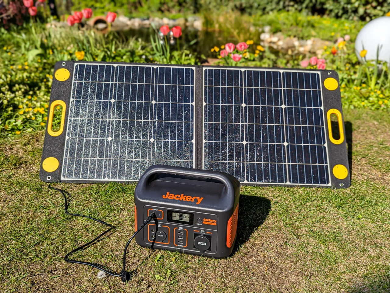 Togo Power 100W Advance Solar Panel - Test, Leistung bei Sonne, Mittag, mit Jackery Explorer 500 Powerstation
